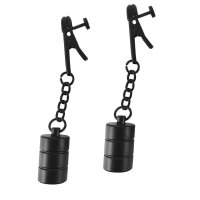 Coated Metal Tingling Nipple Clamp With Weight Cylinder