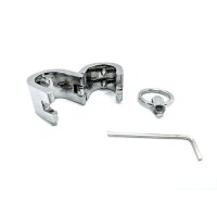 Black Label Stainless Steel Testicle Shackle With Spikes - Heigh