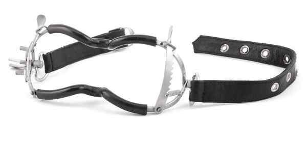 Whitehead Ratchet Mouth Gag With Leather Strap + PVC Coating