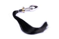 Buttplug with Horsetail Black 3 cm