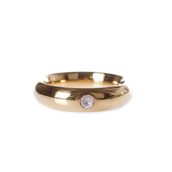 Gold Donut Cockring with Jewel 40 mm