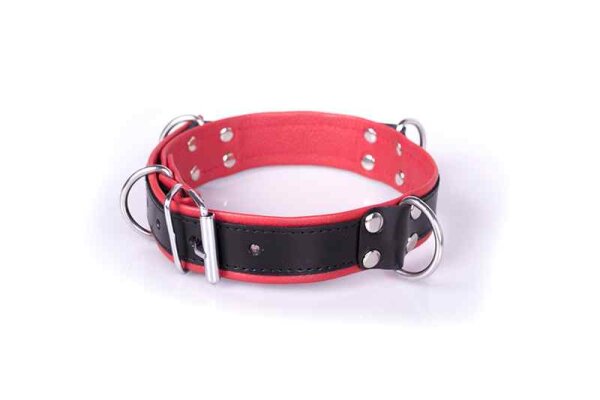 Deluxe Bondage Collar Black & Red