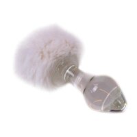 Glass Buttplug White Tickler