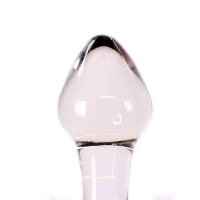 Glass Buttplug White Tickler