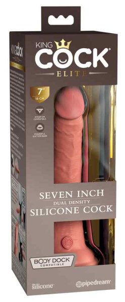King Cock Elite Dual Density Silicone Cock Light 18cm