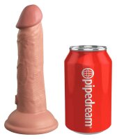 King Cock Elite 6&ldquo; Vibrating + Dual Density Silicone Cock Light