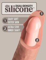 King Cock Elite 6&ldquo; Vibrating + Dual Density Silicone Cock Light