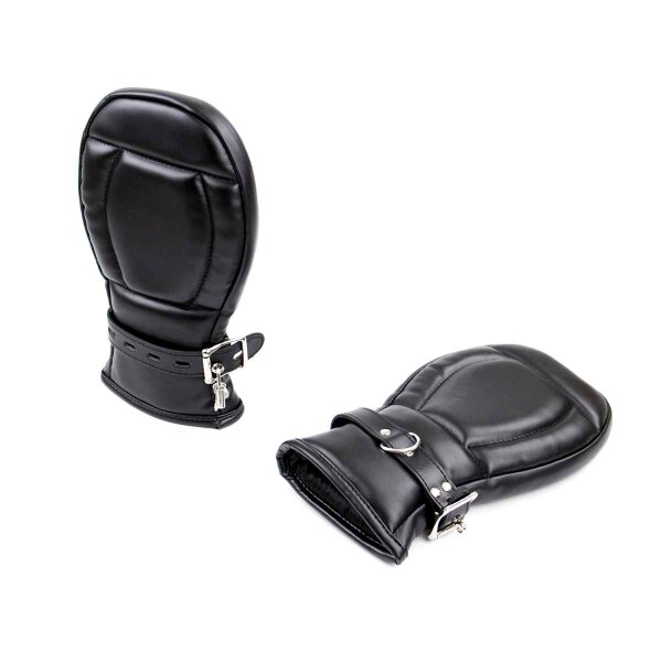 BDSM Leather Mitts Black