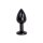 Kiotos - Aluminium Buttplug Black with Clear Gem 2,8 cm