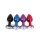 Kiotos - Aluminium Buttplug Black with Clear Gem 2,8 cm