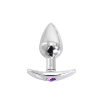 Kiotos - Aluminium Handle Buttplug Purple Gem 2,8 cm