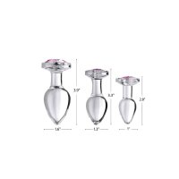 Pink Gem Glass Anal Plug Large