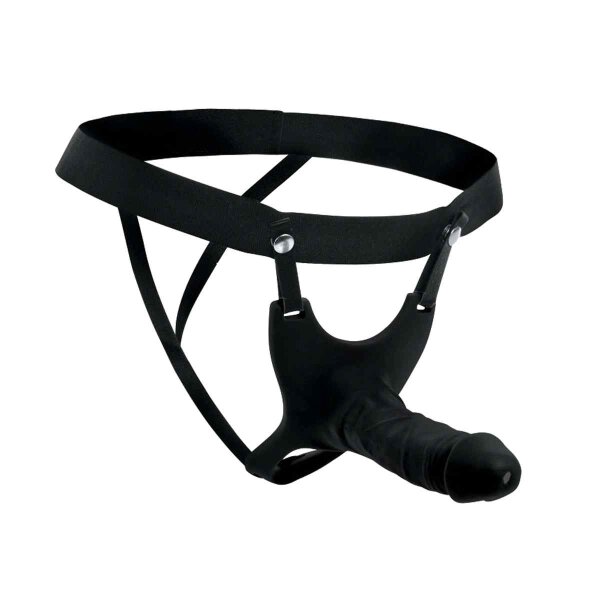 Hollow Silicone Dildo Strap-on Black