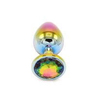 Kiotos - Rainbow Buttplug with Gem L 4 cm
