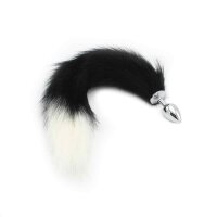 Kiotos - Steel Buttplug S Fox Tail Black 2,5 cm