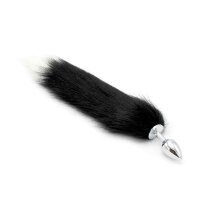 Kiotos - Steel Buttplug S Fox Tail Black 2,5 cm