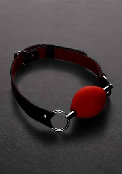 Oval Silicone Ball Gag Red