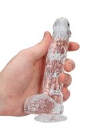 6" / 15 cm Realistic Dildo With Balls - Transparent
