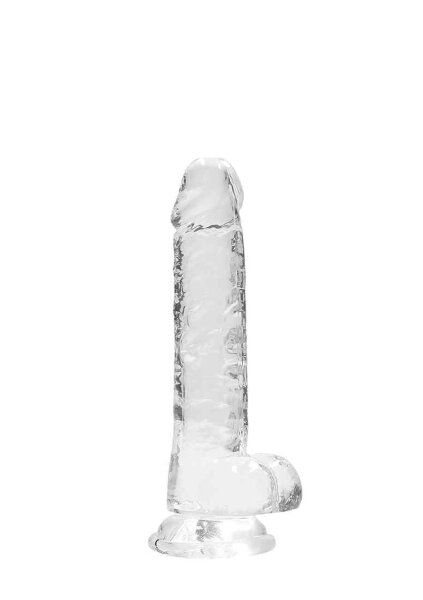 7" / 18 cm Realistic Dildo With Balls - Transparent