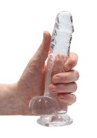 7" / 18 cm Realistic Dildo With Balls - Transparent