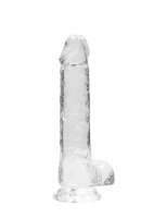 Realistic Dildo With Balls - Transparent 20 cm