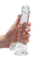 8" / 20 cm Realistic Dildo With Balls - Transparent