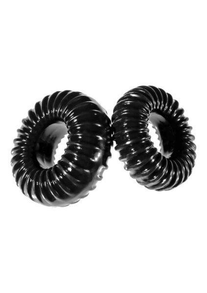 Perfect Fit Premium Stretch Ring gerippt  2er-Pack schwarz