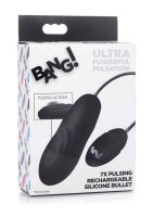 7X Pulsing Rechargeable Silicone Bullet - Black