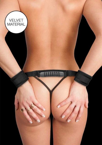 Velvet & Velcro Adjustable Handcuffs with Handle