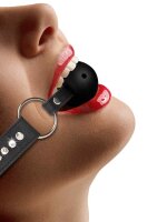 Breathable Ball Gag - with Diamond Studded  Straps - Black