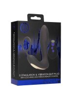 Ouch! E-stim & Vibr Butt plug with Cockring and Remote - Black
