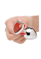 Gemstones Red Jasper Heart Medium Anal Plug