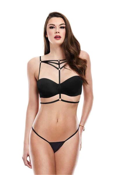 Baci Sexy Strappy Bra Harness Black One Size - Queen Size