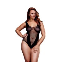 Baci Fishnet Jacquard V Teddy One Size - Queen Size