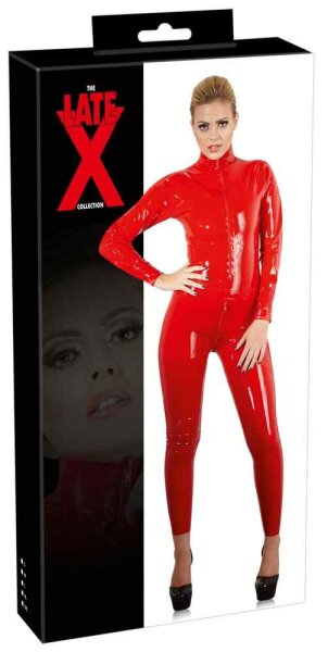 Latex Catsuit rot XS - 2XL