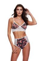 Baci Grey Floral & Lace Bra Set S - XL
