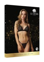 Le D&eacute;sir Magic Lace Velvet Lingerie Set Black One Size - Queen Size