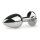 Metal Butt Plug No. 1 Silver/Clear 2,7 cm