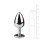 Metal Butt Plug No. 1 Silver/Clear 2,7 cm