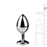 Metal Butt Plug No. 2 Silver/Clear