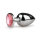 Metal Butt Plug No. 6 Silver/Pink 3,8 cm