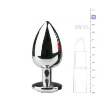 Metal Butt Plug No. 6 Silver/Clear