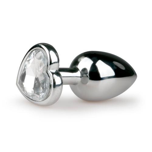 Metal Butt Plug No. 2 Silver/Clear 2,6 cm