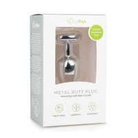 Metal Butt Plug No. 2 Silver/Clear 2,6 cm