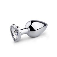 Metal Butt Plug No. 7 Silver/Clear 3,2 cm