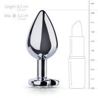 Metal Butt Plug No. 7 Silver/Clear