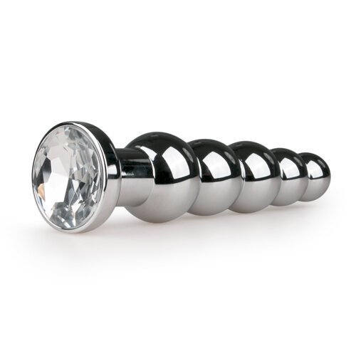 Metal Butt Plug No. 14 Silver/Clear 3,2 cm
