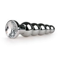 Metal Butt Plug No. 14 Silver/Clear