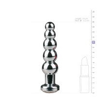 Metal Butt Plug No. 14 Silver/Clear 3,2 cm