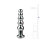Metal Butt Plug No. 14 Silver/Clear 3,2 cm